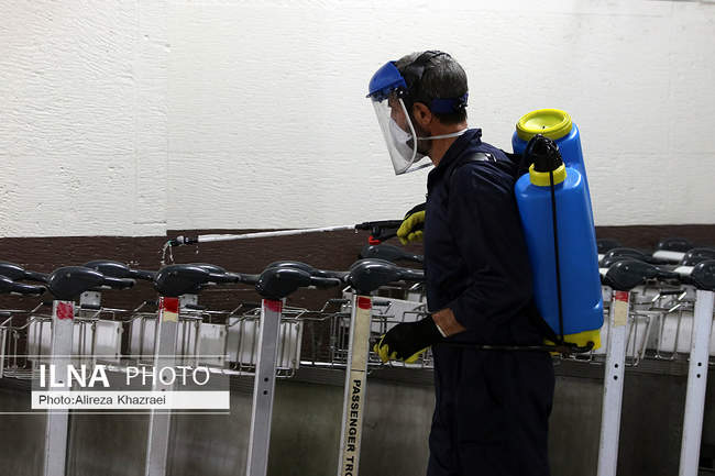 اجرای پروتکل های بهداشتی در فرودگاه مهرآباد تهران