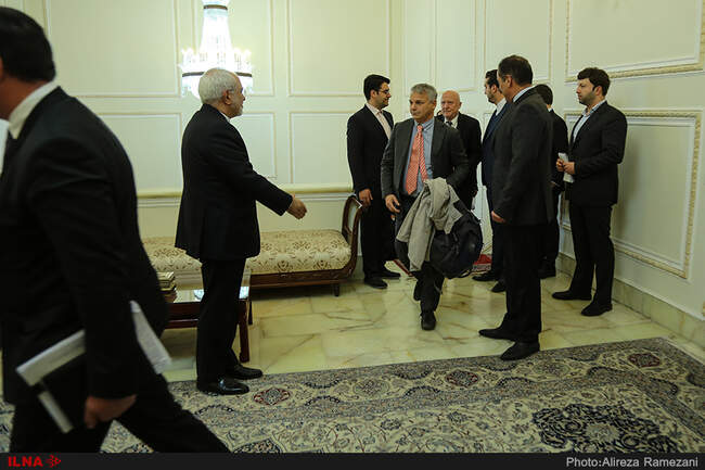 دیدار رئیس گروه دوستی ایران و پارلمان اروپا با محمد جواد ظریف