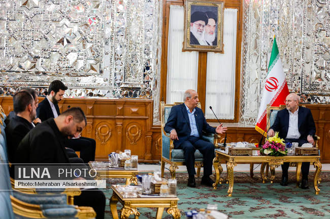  دیدار رئیس مجلس شورای اسلامی با رئیس دفتر سیاسی حماس