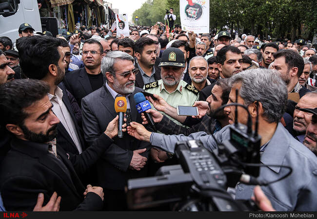 مراسم تشییع پیکر پاک 54 شهید دفاع مقدس نیروی انتظامی از مقابل دانشگاه تهران