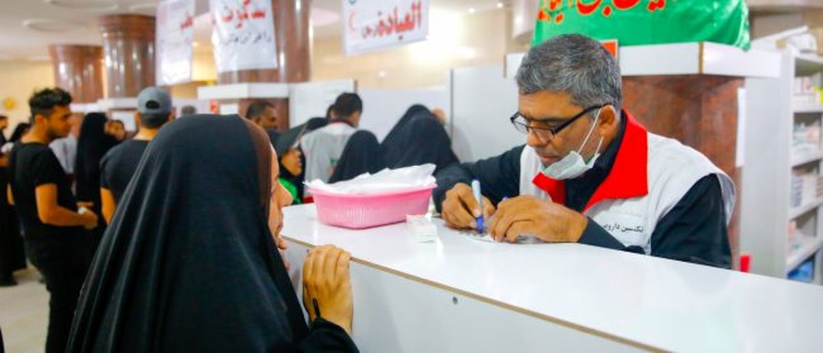 استمرار ارائه خدمات درمانی هلال‌احمر ایران در نجف و کربلا تا پایان ماه صفر