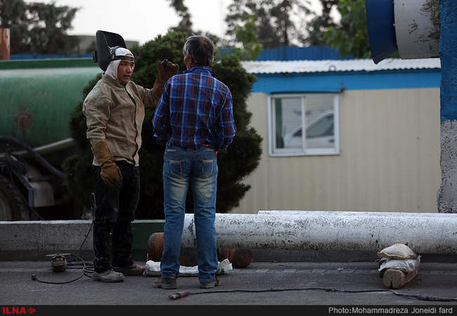 عملیات امداد و پاکسازی محل آتش سوزی شهران