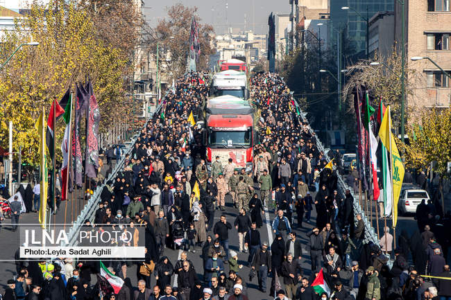 مراسم تشییع پیکر ۱۱۰ شهید گمنام در تهران