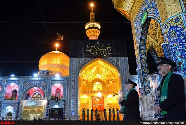 مراسم خطبه خوانی شب عاشورا در حرم مطهر رضوی‎