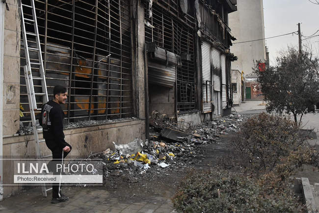 تخریب اموال عمومی در حوادث اخیر در تهران