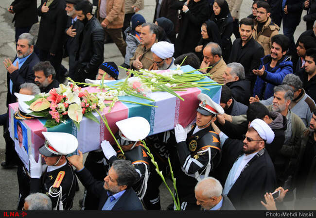 تشییع پیکر سه تن از شهدای کشتی سانچی  در مصلای تهران