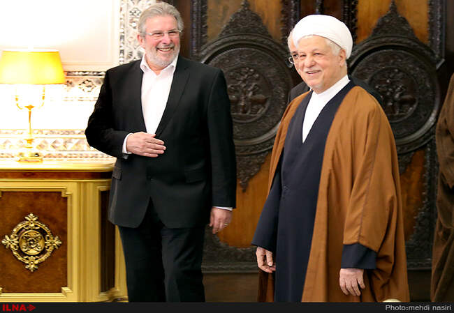 دیدار آیت الله هاشمی رفسنجانی با هارس دی پارتلئو رئیس مجلس لوکزامبورگ