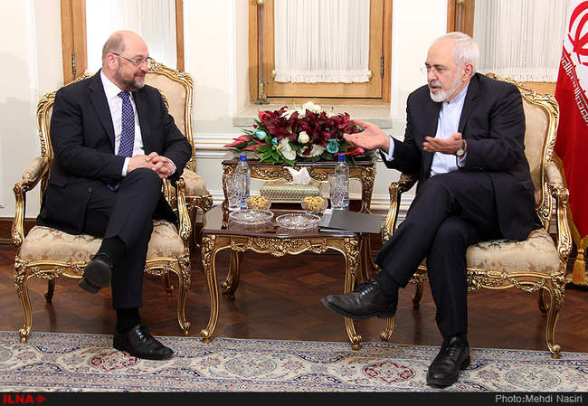 دیدار محمدجواد ظریف وزیر امور خارجه کشورمان با مارتین شولتز رییس پار