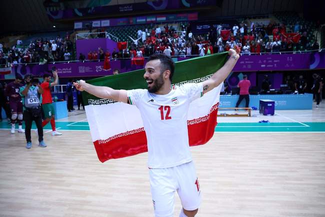 خوشحالی ملی‌پوشان فوتسال ایران پس از قهرمانی در بازی‌های کشورهای ا�