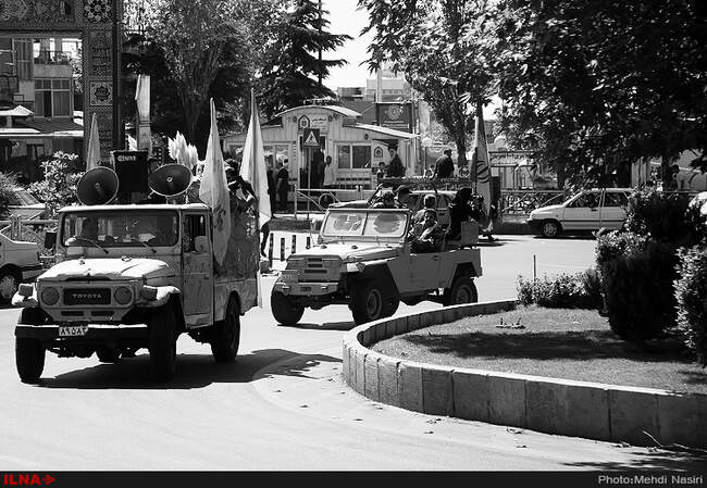کاروان نمادین اعزام نیرو به جبهه های جنگ حق علیه باطل توسط شرکت واحد