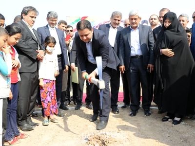 کلنگ زنی مدرسه ۶ کلاسه در شهر شیبانِ باوی
