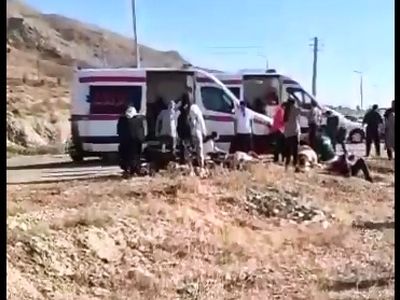 سقوط اتوبوس در جاده دماوند با ۴ فوتی + فیلم