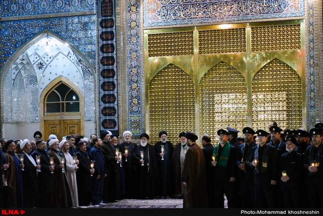 مراسم خطبه خوانی شب عاشورا در حرم مطهر رضوی‎