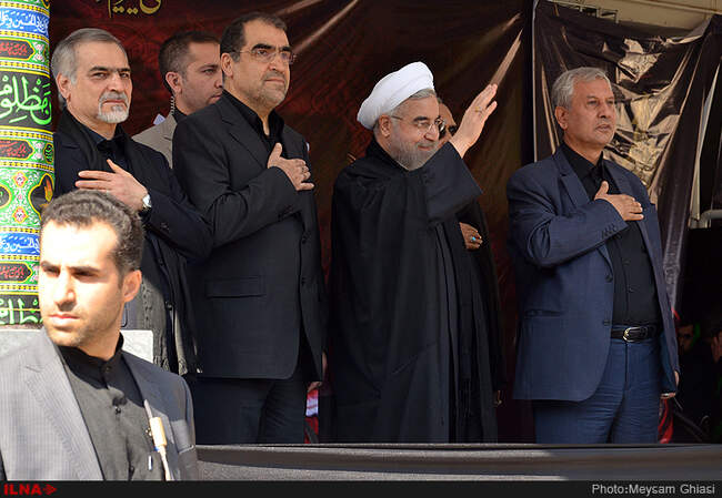 بازدید رییس جمهور از بیمارستان شهید دکتر فیاض بخش و عزاداری در جمع مردم محله خلیج فارس