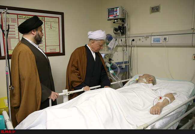 عیادت آیت‌الله هاشمی رفسنجانی از آیت‌الله موسوی اردبیلی