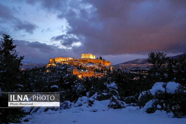  بارش سنگین برف در آتن