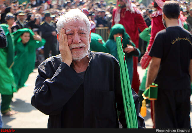 مراسم عزاداری و خیمه سوزان روز عاشورا در بازار تهران