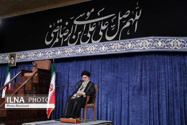 حضور و سخنرانی رهبر انقلاب در مراسم عزاداری شهادت امام رضا علیه‌الس