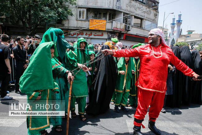 مراسم خیمه‌سوزان ظهر عاشورا در چهارراه گلوبندک تهران /2