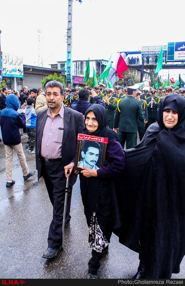 تشیع پیکر مطهر دو شهید گمنام در ساری‎