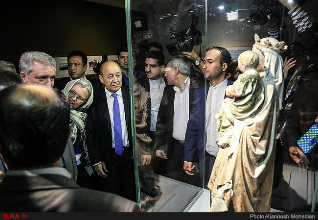 تصاویری از افتتاحیه «لوور در تهران» با حضور وزیر خارجه فرانسه