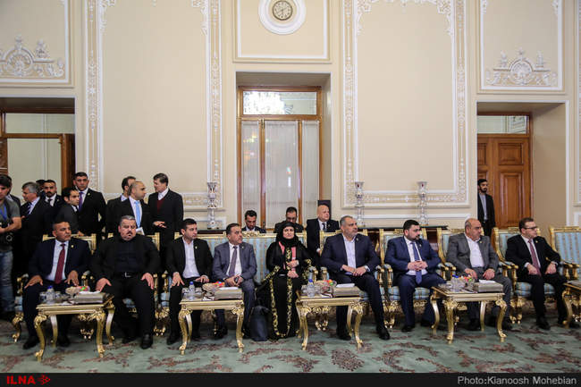 دیدار و نشست خبری روسای مجلس ایران و عراق