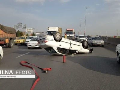 ۶ مصدوم بر اثر واژگونی پراید در قزوین
