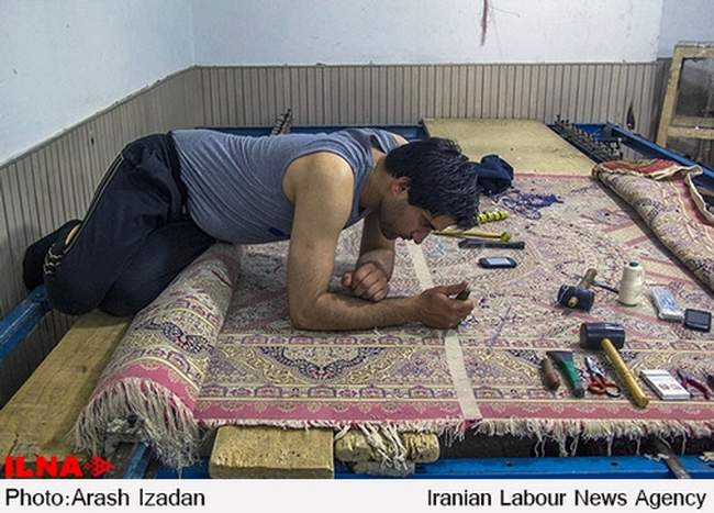 کارگاه پرداخت فرش در شهر قم