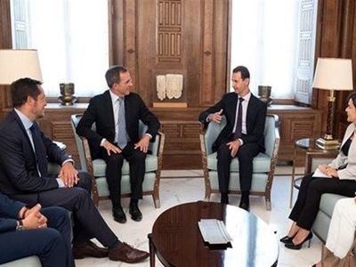 دیدار یک هیئت اروپایی با رئیس‌جمهوری سوریه