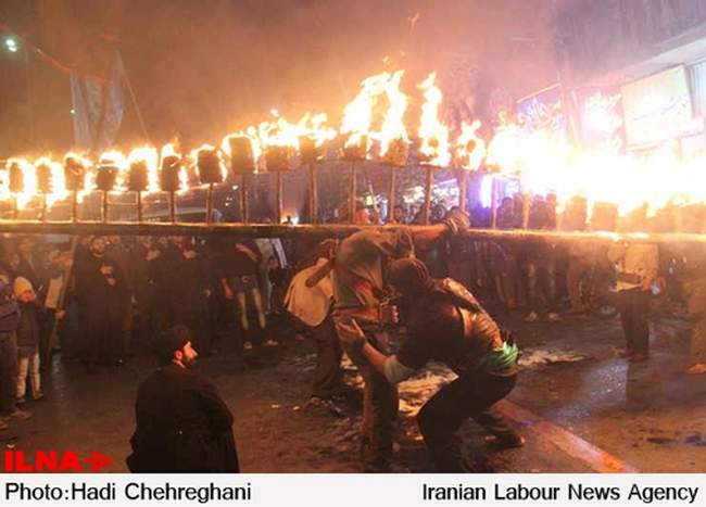 آئین عزاداری ومشعل گردانی نجفیهای مقیم قم