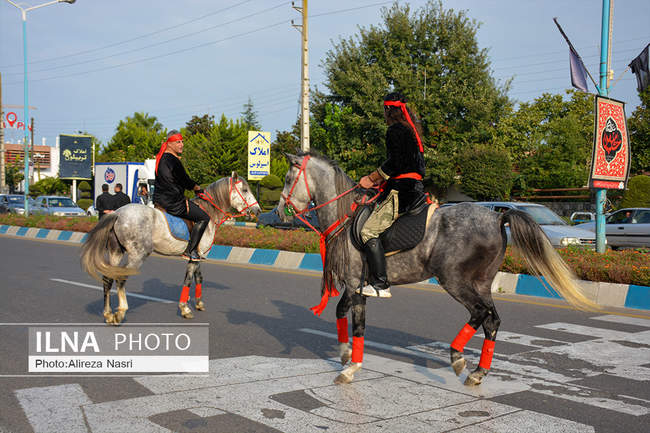حرکت نمادین کاروان اسرای واقعه کربلا در کلارآباد مازندران