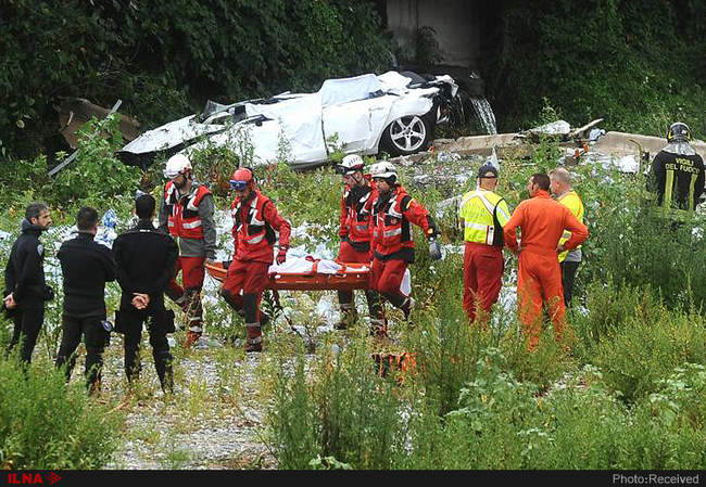 سقوط مرگبار پل هوایی در شهر جنوا ایتالیا 