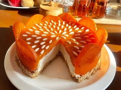 چیزکیک خرمالو ؛ بهترین دسر پاییزی 