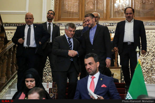 دیدار و نشست خبری روسای مجلس ایران و عراق