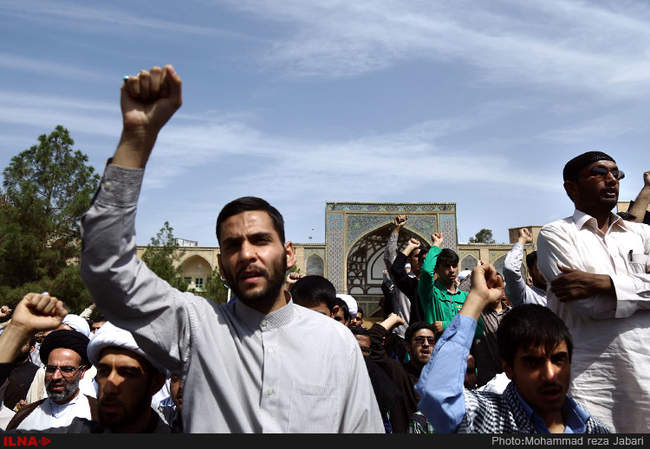  تجمع روحانیون و طلاب حوزه علمیه قم در اعتراض به حادثه منا