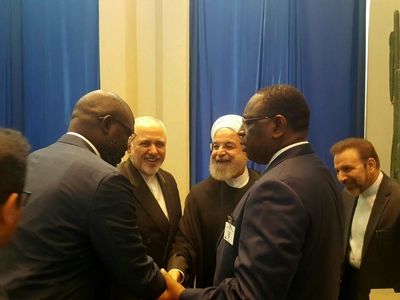 دیدار کوتاه روحانی با روسای جمهوری لیبریا و سنگال دقایقی قبل از سخنرانی در مجمع عمومی سازمان ملل