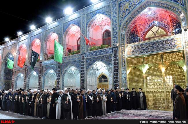 مراسم خطبه خوانی شب عاشورا در حرم مطهر رضوی‎