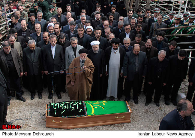 مراسم تشییع و خاکسپاری والده رییس جمهور