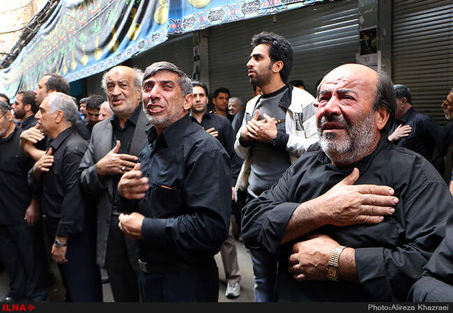 مراسم عزاداری و خیمه سوزان روز عاشورا در بازار تهران