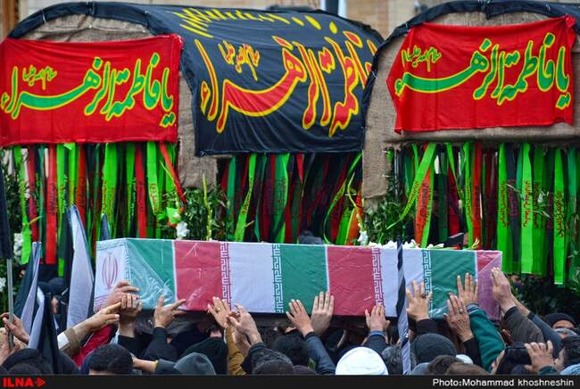 اجتماع عظیم عزاداران فاطمی و تشییع شهدای گمنام و مدافع حرم - مشهد