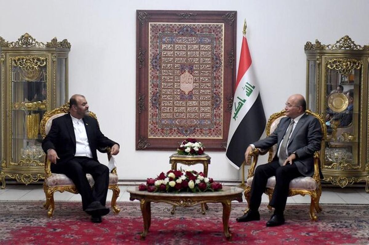 رستم قاسمی با رئیس جمهور عراق دیدار و گفت‌وگو کرد