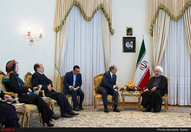 دیدار حسن روحانی رئیس جمهور کشورمان با دیمیتریس سیلورس رئیس مجلس قبر