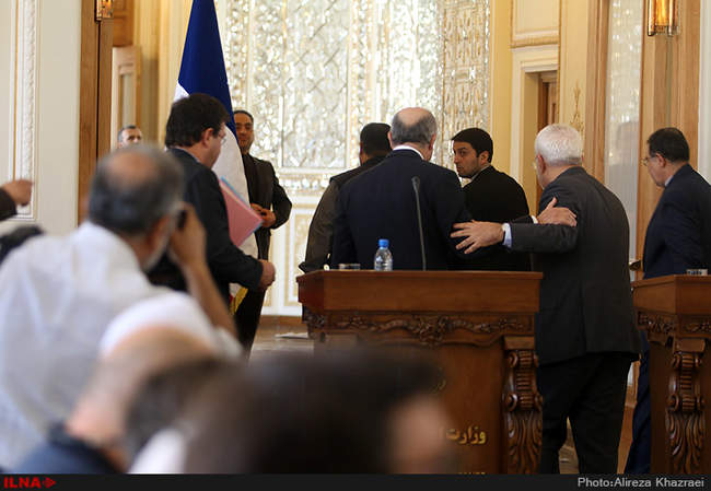 نشست خبری محمد جواد ظریف و لوران فابیوس