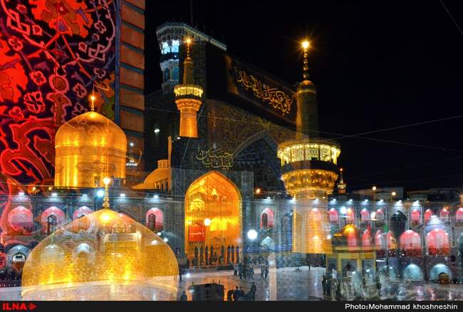 مراسم خطبه خوانی شب عاشورا در حرم مطهر رضوی‎