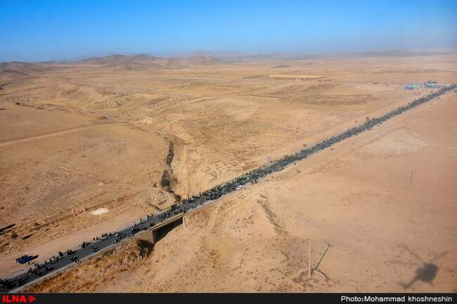 تصاویر هوایی پیاده روی زائران حرم رضوی-مشهد