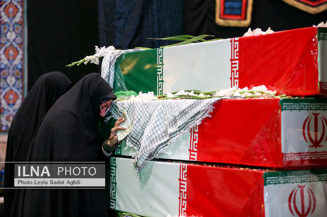 آیین وداع با پیکرهای مطهر ۱۰۰ شهید گمنام درتهران