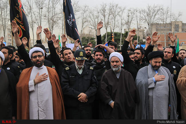 مراسم تشییع پیکر سه شهید نیروی انتظامی