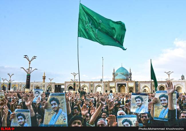 مراسم وداع با پیکر شهید حججی در حرم مطهر امام رضا (ع)
