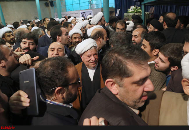 حضور آیت‌الله هاشمی رفسنجانی در مراسم چهلمین روز رحلت آیت الله موسوی اردبیلی 