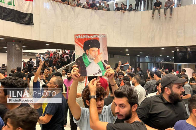 پارلمان عراق در تسخیر هواداران مقتدی صدر 